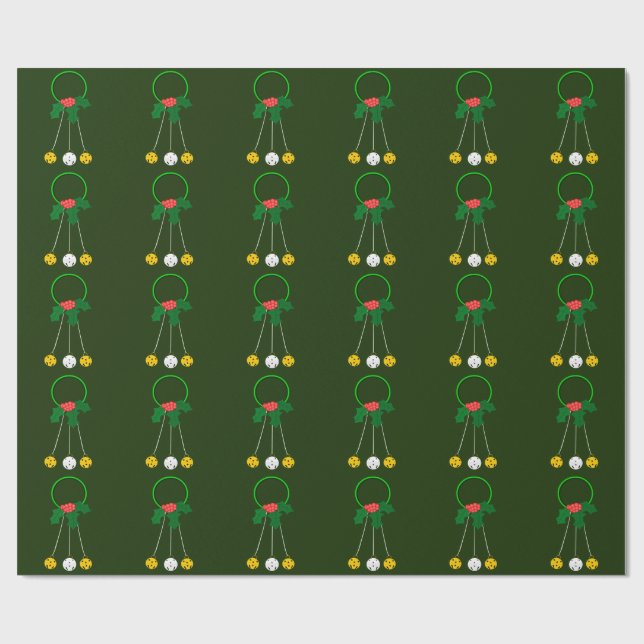 Cadeau Serres vertes et cloches à sonneries Papier vert à (Plat)