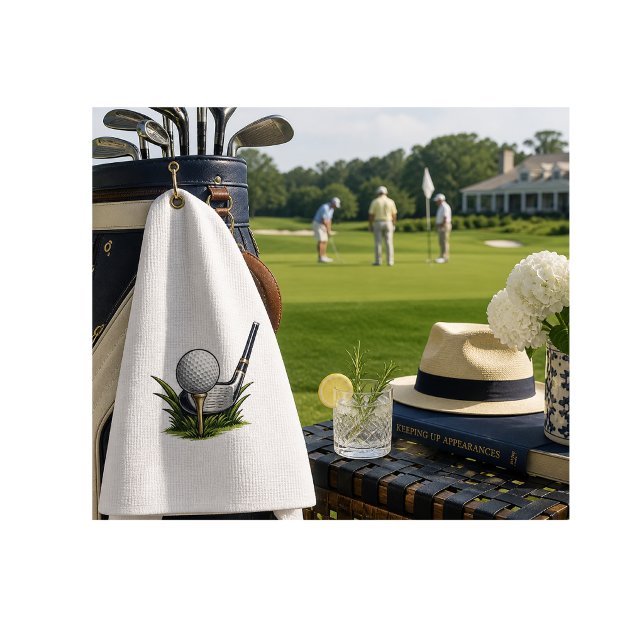 Cadeau serviette de golf pour papa Fête des pères (Elevated golf towel for stylish players—perfect country club essential and gift for him)