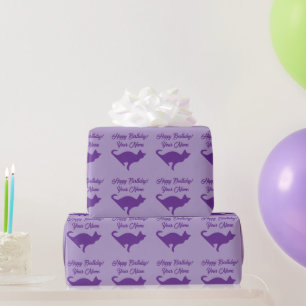 Cadeau Silhouette de chat violet papier d'emballage d'ann