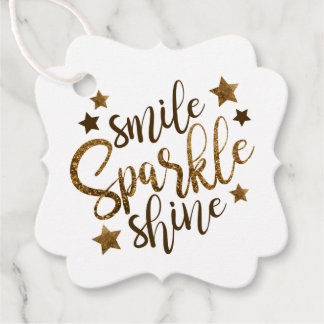 Cadeau Smile Sparkle Shine Favoriser les étiquettes