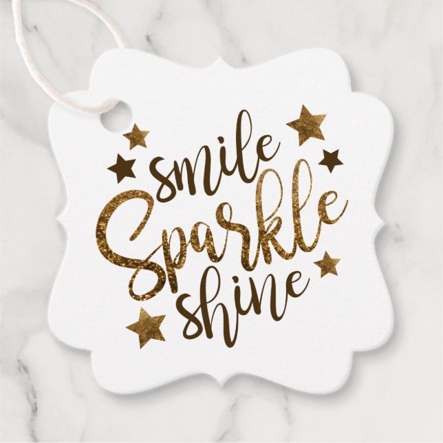 Cadeau Smile Sparkle Shine Favoriser les étiquettes (Devant)