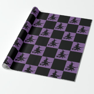 Cadeau Sorcières noires sur papier d'emballage à carreaux