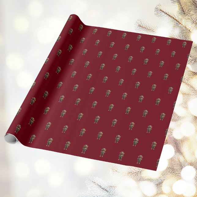 Cadeau Soyez heureux Papier Enveloppant Elfe Noël (Créateur téléchargé)