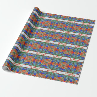 Cadeau Soyez papier d'emballage de mosaïque colorée