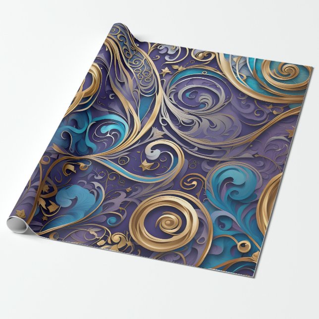 Cadeau spirales de fibres enveloppant du papier (Déroulé)