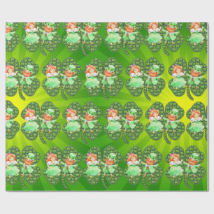 Cadeau St. Patrick Leprechauns Papier Shamrock