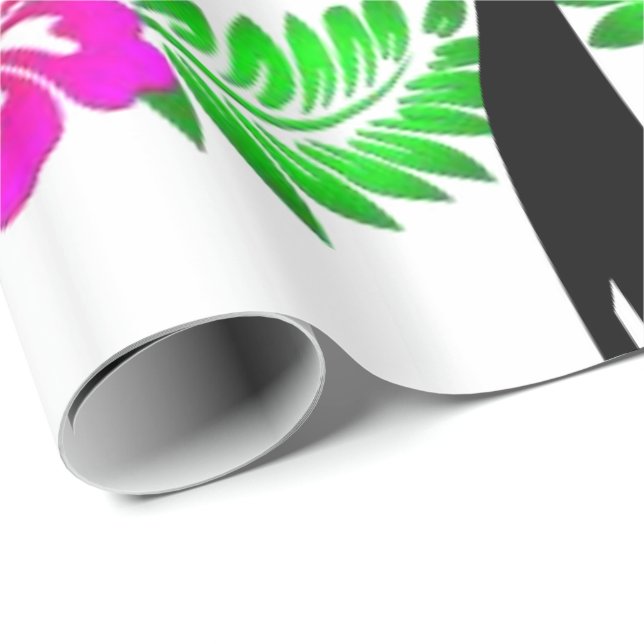 Cadeau St. Patrick's Day Wrapping Papier Chat Floral (Coin rond)