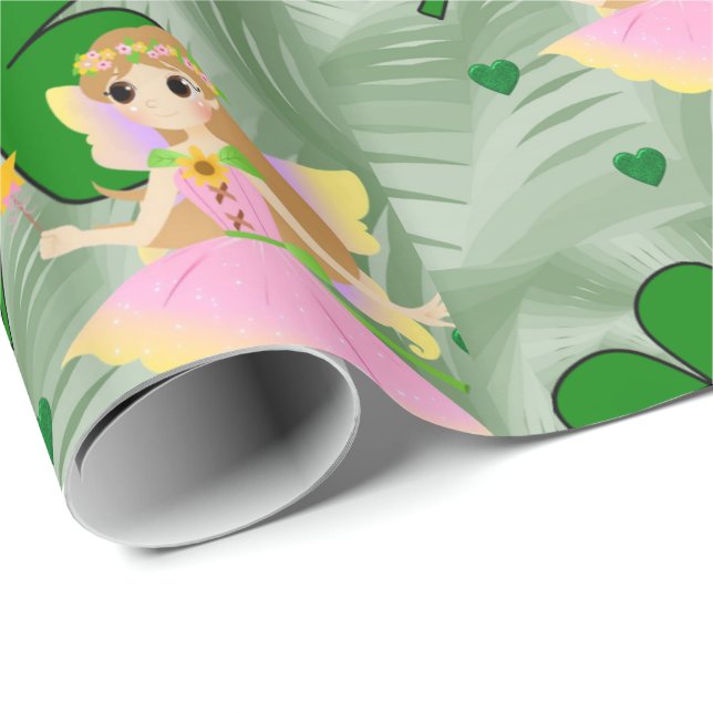 Cadeau St. Patrick's Day Wrapping Papier Fée (Coin rond)