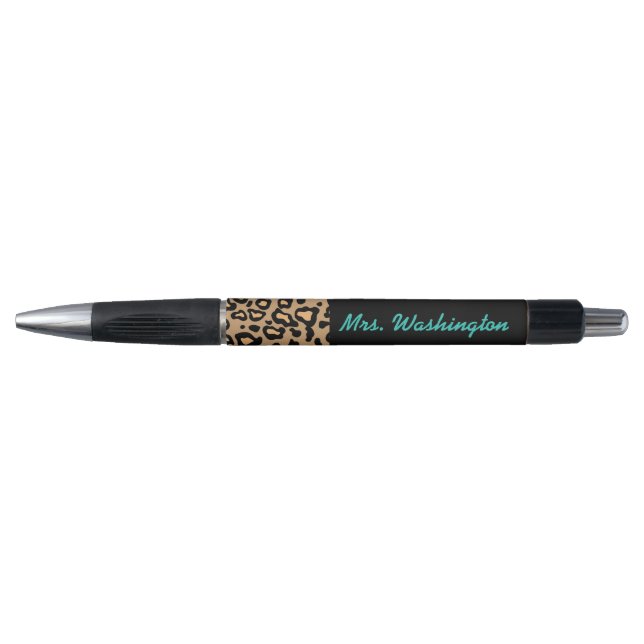 cadeau stylo école professeur léopard personnalisé (Devant)