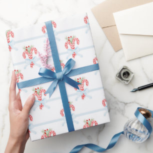 Cadeau Sucres de canne d'aquarelle de Noël Papier d'envel