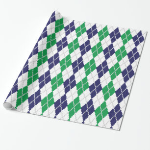 Cadeau Sur le papier à envelopper du Jacquard vert