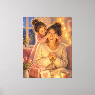 Cadeau Surprise Maman Toile Art Déco Murale