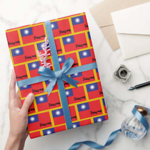 Cadeau Taïwan papier d'emballage, Drapeau taïwanais patri