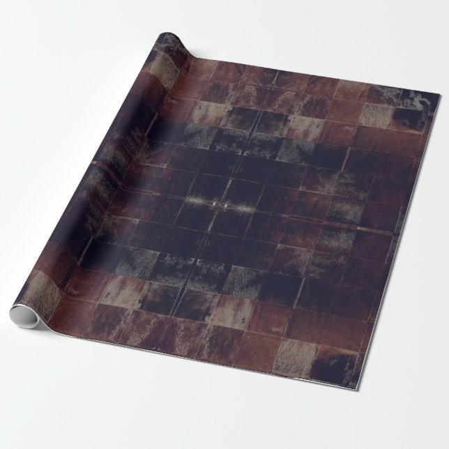Cadeau Tan Cowhide Patchwork Imprimer papier d'emballage (Déroulé)
