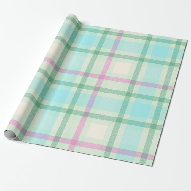 Cadeau Tartan Papier d'emballage pastel plaqué (Déroulé)