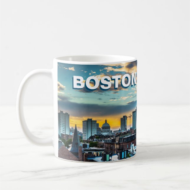 Cadeau Tasse à Café Bosto Massachusetts Ciel de la (Gauche)