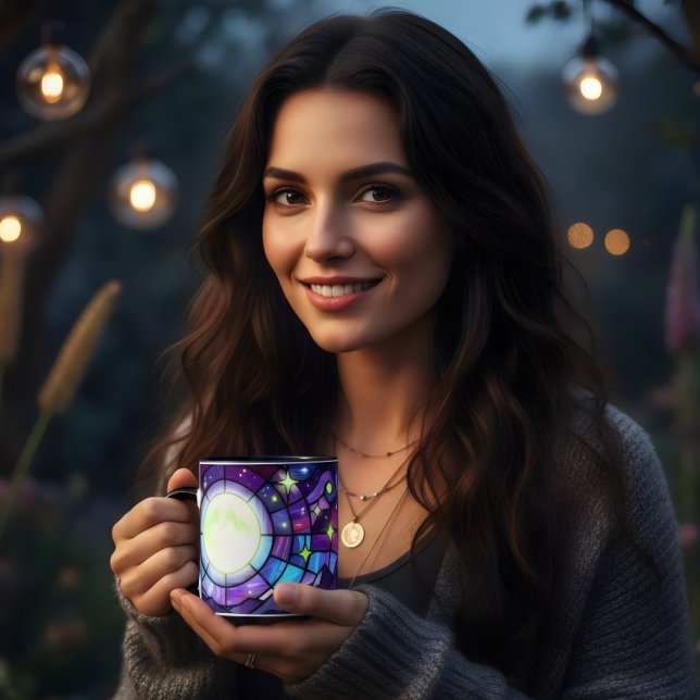 Cadeau tasse à café clair de lune vitrail (Créateur téléchargé)