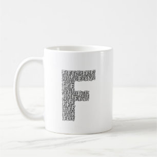 Cadeau Tasse à Café Lettre F Personnalisée