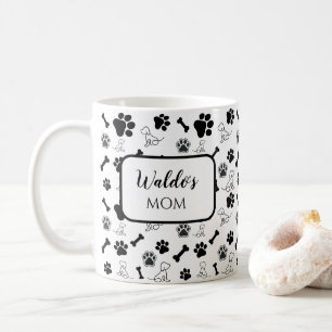 Cadeau Tasse à Café Maman ou Papa Chien Noir et Bl