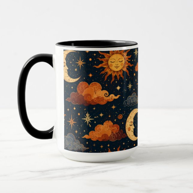 Cadeau Tasse à Café Retro Céleste Soleil Lune Mati (Gauche)