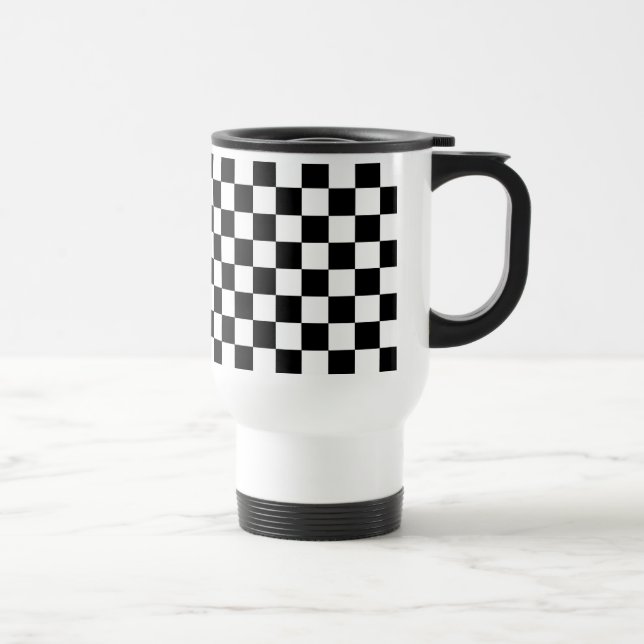 Cadeau Tasse de Voyage Café Drapeau à Damier Cours (Droite)