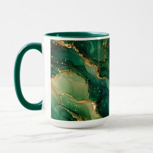Cadeau Tasse Matin Café Encre Alcoolique Émeraude