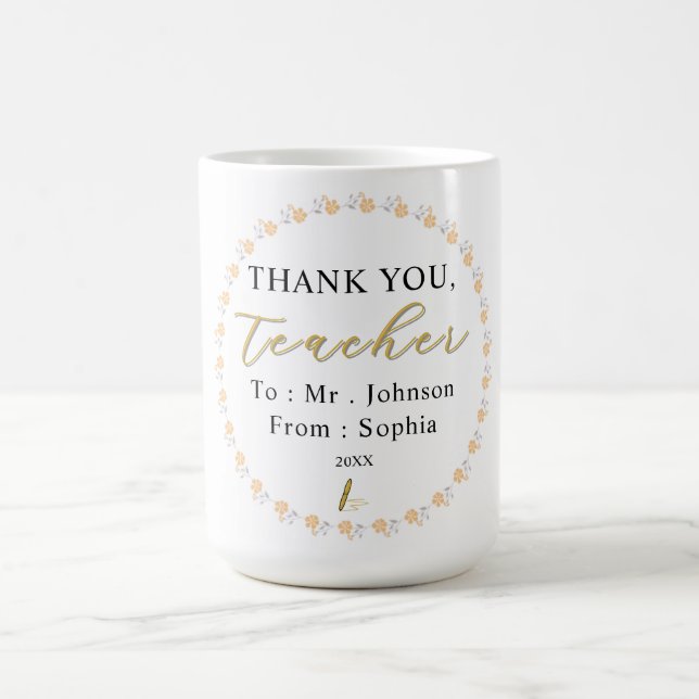 Cadeau Tasse « Merci Professeur » – Nom Personnali (Centre)