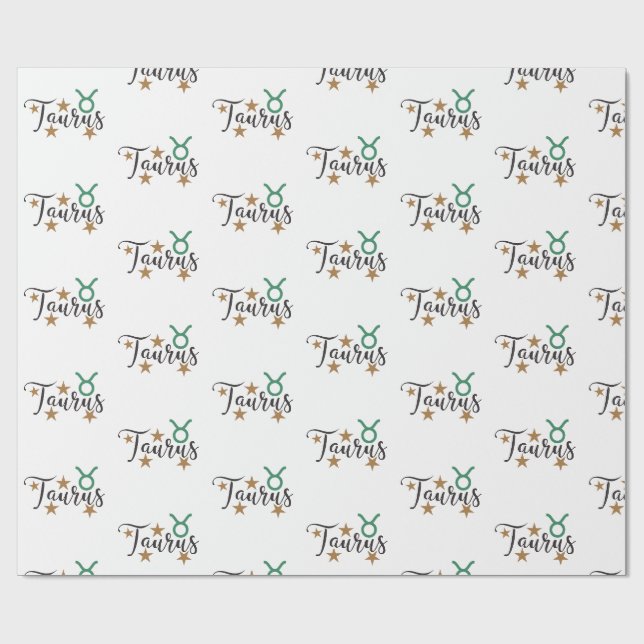 Cadeau Taurus Star Signe Papier à envelopper Arrière - pl (Plat)