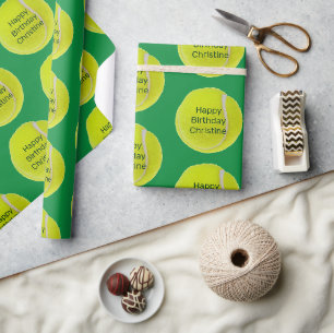 Cadeau Tennis Ball Papier d'enveloppement personnalisé
