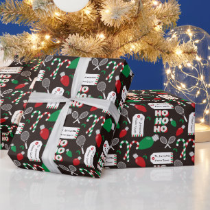 Cadeau Tennis de Noël sur mesure et papier d'enveloppemen