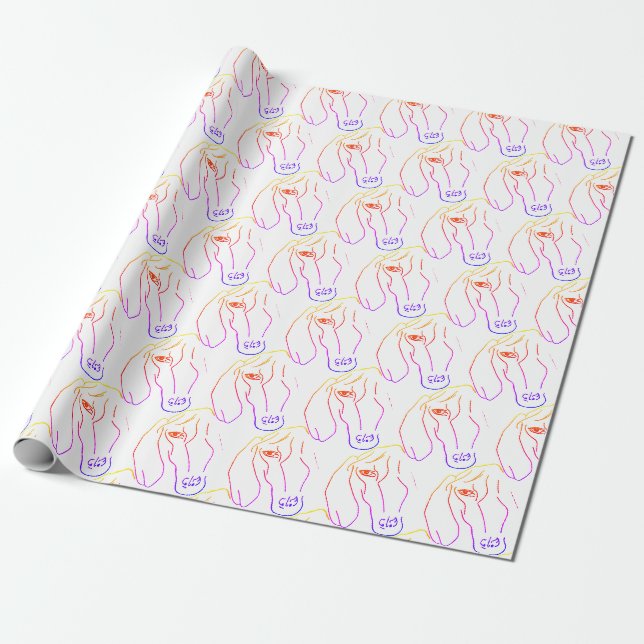 Cadeau Tête de Dachshund, papier dessin d'art (Déroulé)