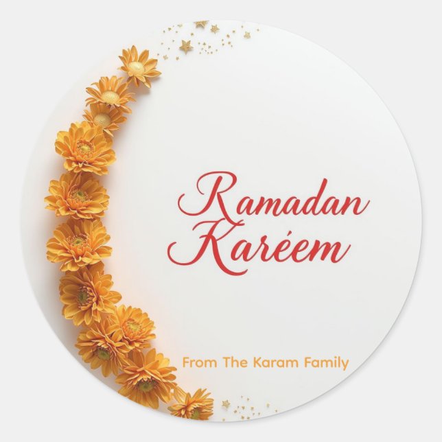 Cadeau thème Ramadan Kareem Autocollant pour la cé (Devant)