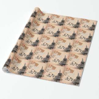 Cadeau Timbres vintages de papier de Tour Eiffel de Paris