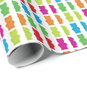 Cadeau Tonnes de papier d'emballage d'ours gommeux