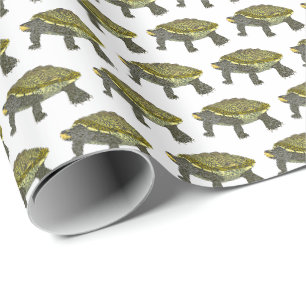 Cadeau Tortue diamantée (blanche) - Papier d'emballage