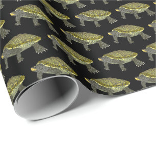 Cadeau Tortue diamantée (noire) - Papier d'emballage