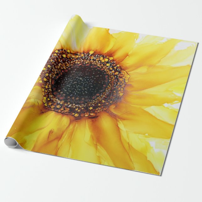 Cadeau Tournesol d'été Feuilles de papier Abstraites (Déroulé)