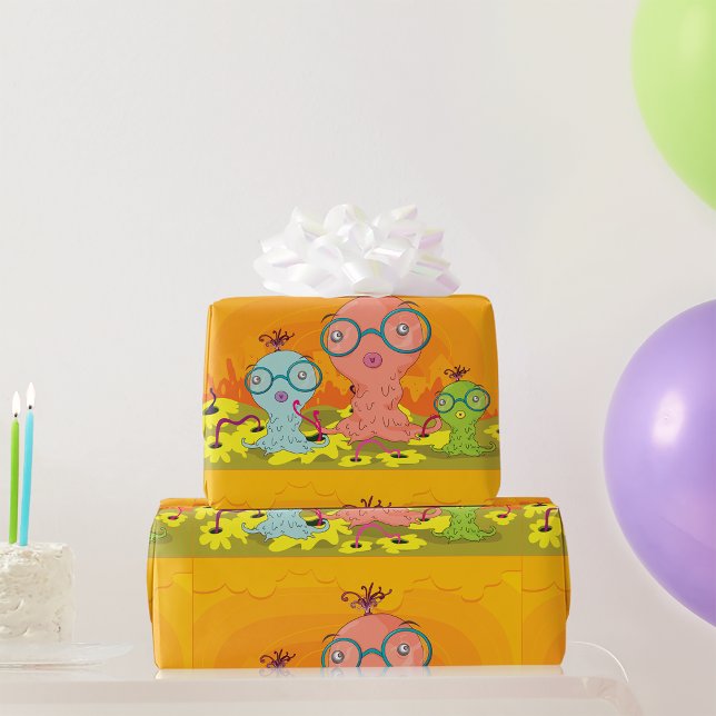 Cadeau Trois Créatures Étranges Enveloppement Papier (Créateur téléchargé)
