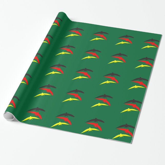 Cadeau Trois oiseaux volants  Papier d'emballage (Déroulé)