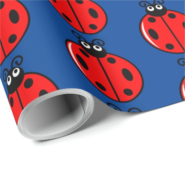 Cadeau Trois petits Ladybugs - Papier d'enveloppement mat (Coin rond)