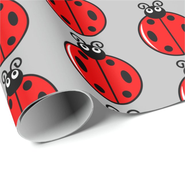 Cadeau Trois petits Ladybugs - Papier d'enveloppement mat (Coin rond)
