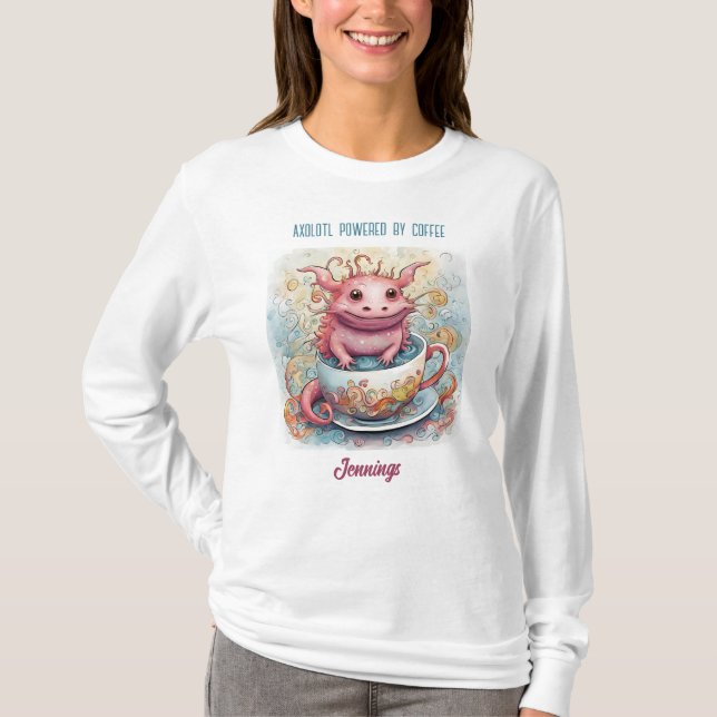 Cadeau Tshirt à manches longues Axolotl Mignon (Devant)