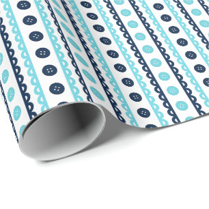 Cadeau Turquoise marine Papier rayé pour artisanat et cou