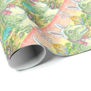 CADEAU TYRANNOSAURUS T REX, DINO EASTER WRAPPER PAPIER