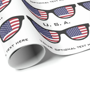 Cadeau U.S.A. Shades texte personnalisé et papier d'embal