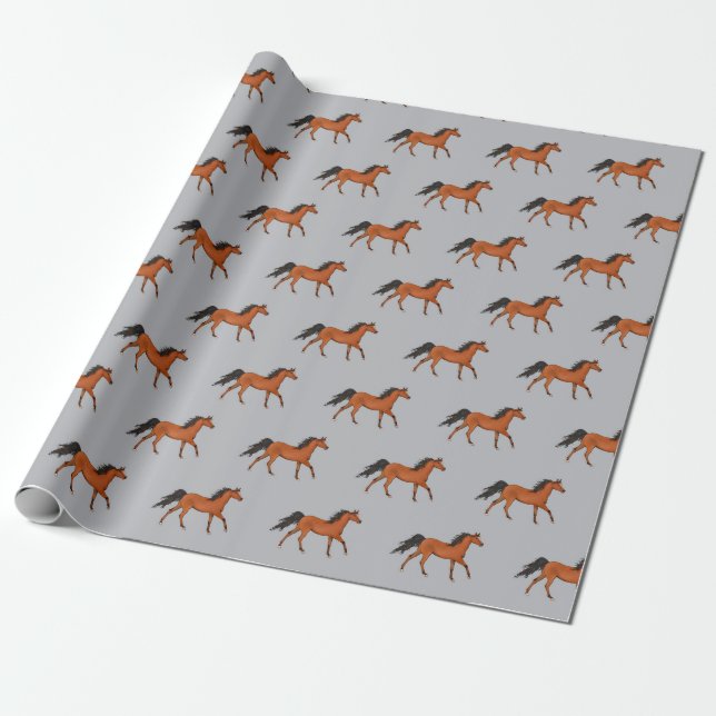 Cadeau Un beau papier d'enveloppement de cheval (Déroulé)