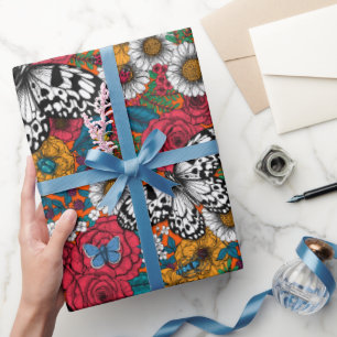 Cadeau Un papier d'emballage coloré pour le jardin
