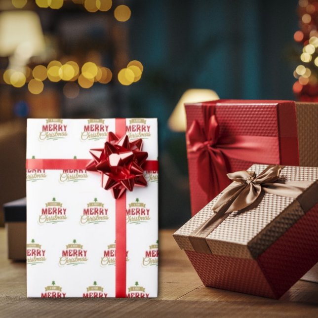 Cadeau Un très joyeux papier d'enveloppement de noël (A Very Merry Christmas Wrapping Paper; is a great way to show your holiday spirit.)