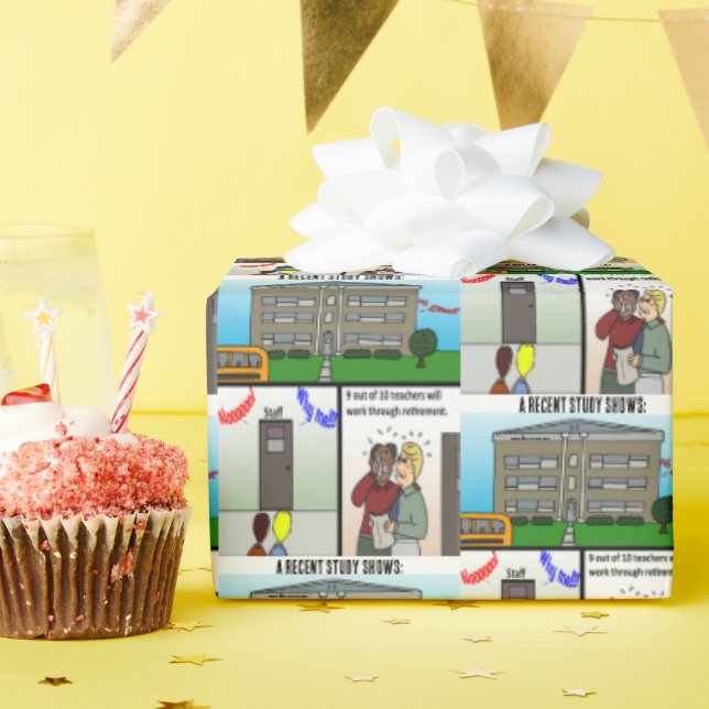 Cadeau Une étude récente Papier d'enveloppement de retrai (Fête d'anniversaire)