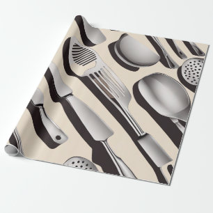 Cadeau Ustensile de cuisine thème papier enveloppement